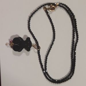 Black and rose vermeil tous necklace